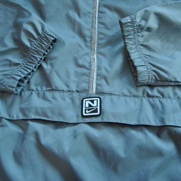 Large Vintage Nike Rain Jacket with Hideaway Hoodie Gray Red - Picture 2 of 14